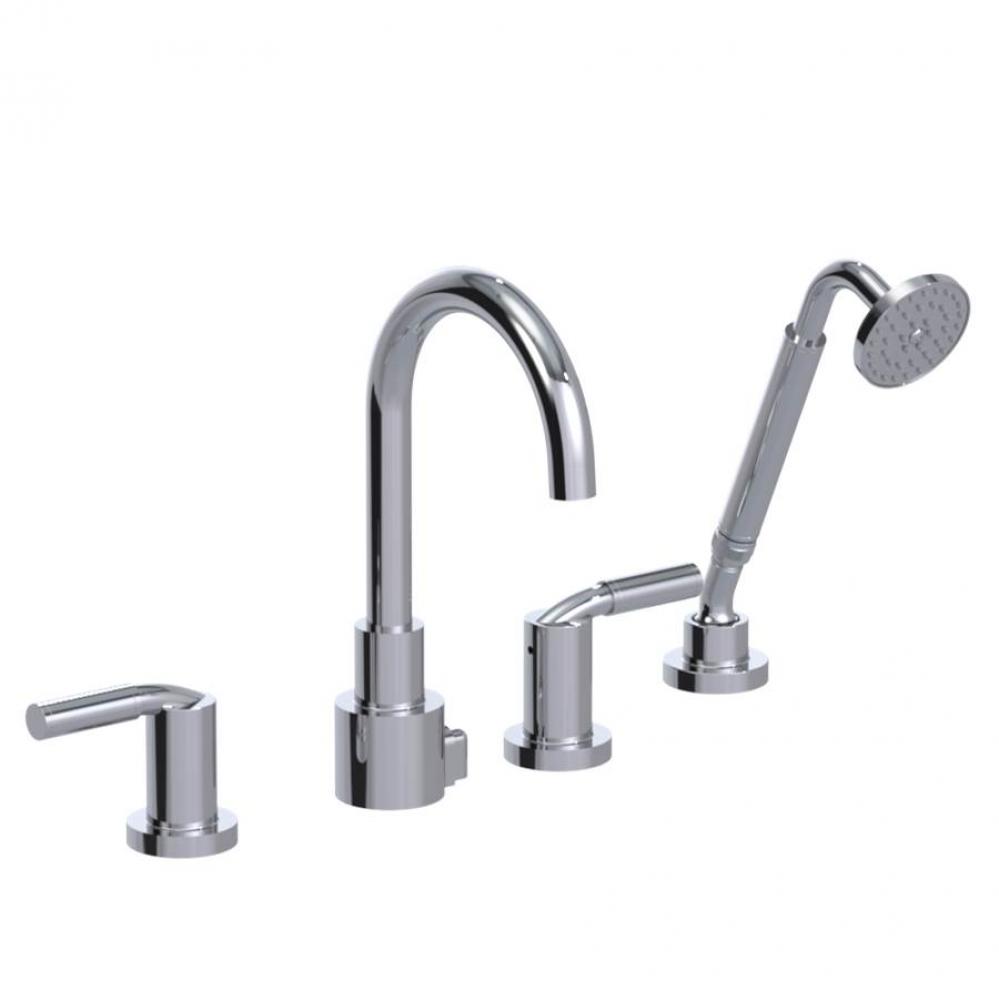 Four Piece Roman Tub Filler with Hand Held Shower with LaSalle Spout Trim Only