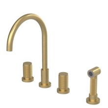 Rubinet Canada 8AHOSRSBSB - Widespread Kitchen Set with Hand Spray Satin Brass