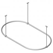 Rubinet Canada 9HSC2CH - Tub & Shower Curtain Hoop (Adjustable Up To 24'') Includes 3 Ceiling Mounting Bracke