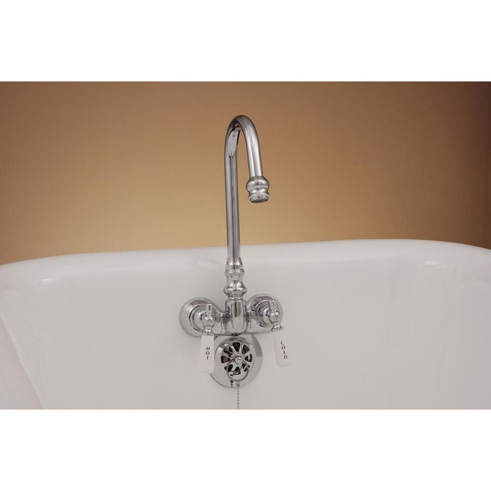 Chrome Leg Tub Faucet W/Gooseneck Spout