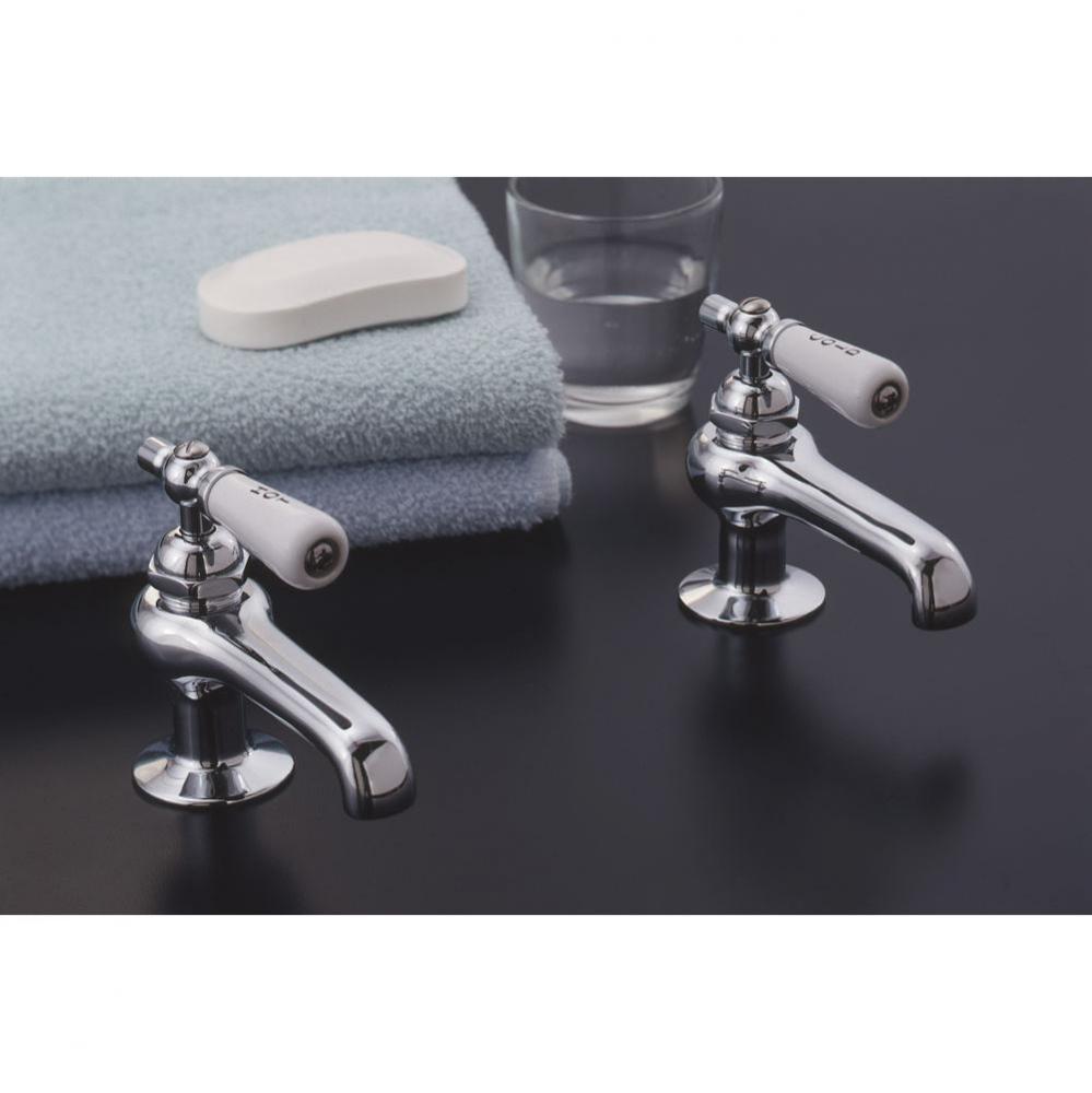 Chrome  Faucet Set Wporcelain Lever Handles