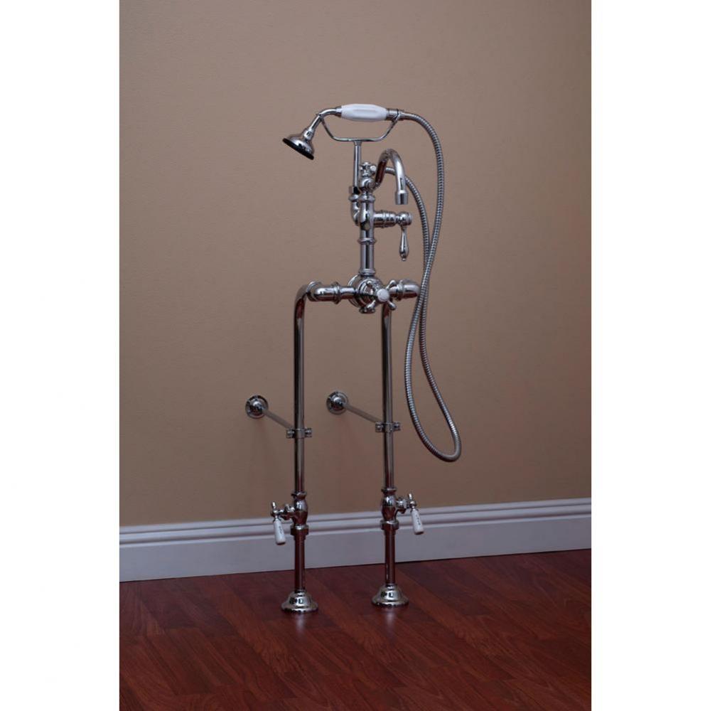 Chrome Faucet & Over The Rim Supply Set Kit.  Includes Thermostatic 7'' Center Fa