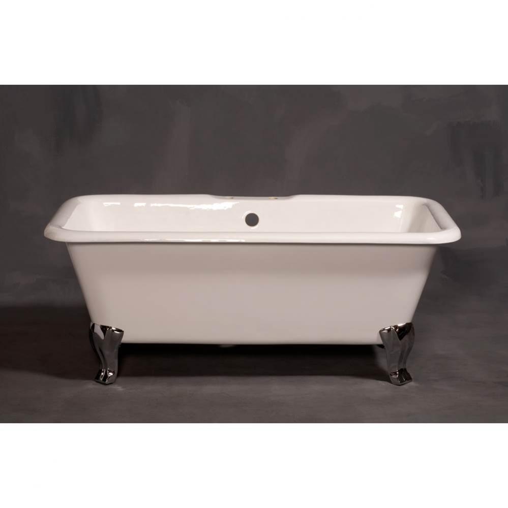 The Charles 5'' Cast Iron Rectangular Tub On Deco Style Legs With 7'' Center T