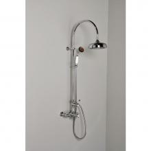 Strom Living P1090C - Chrome Water Saving  Exposed Thermostatic 7'' Center Shower Unit W/ Multi Functio