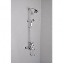 Strom Living P1094C - Chrome Water Saving  Exposed Thermostatic 7'' Center Shower Unit W/ Multi Functio