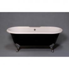 Strom Living P1157M - The Arcadia Black And White 5 1/2'' Acrylic Tub On Legs With 7'' Center Deck M