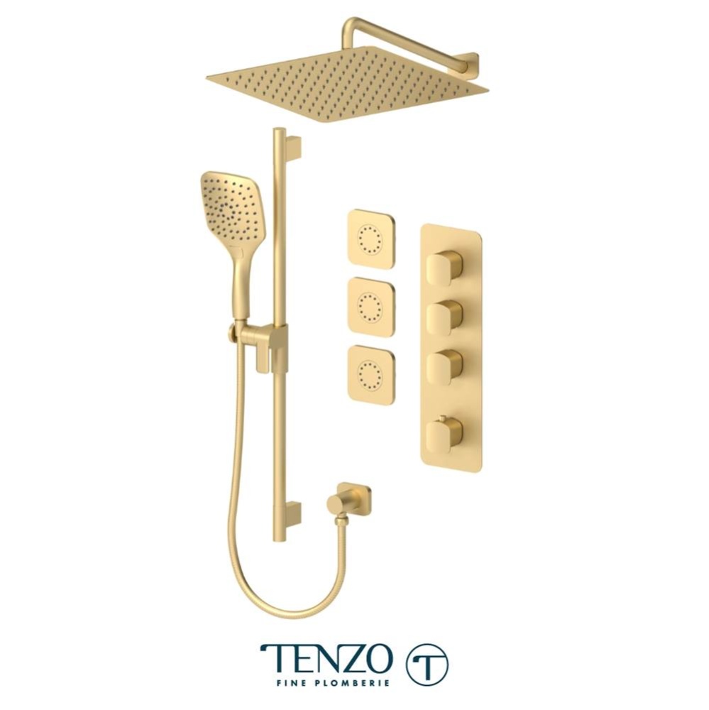 Delano Extenza kit 3 functions thermo brushed gold finish