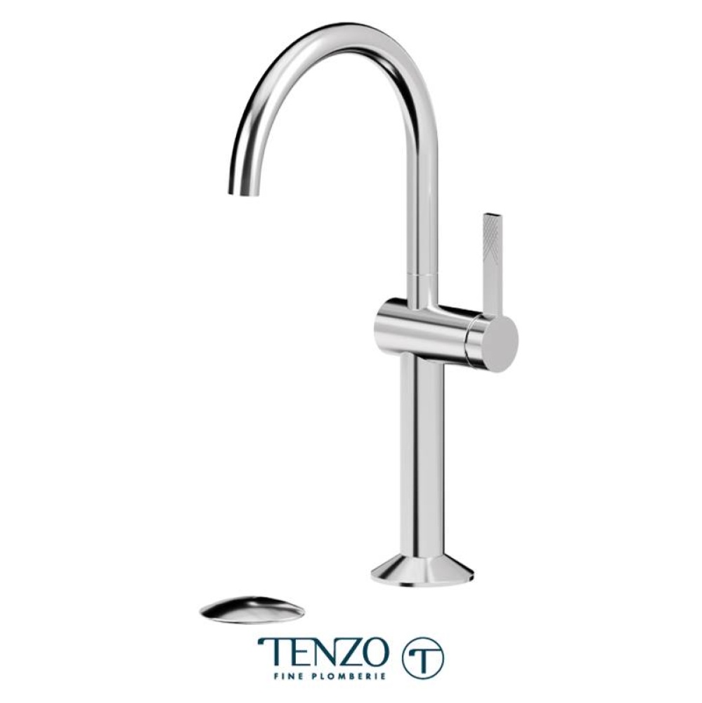 Tall Paloma single hole lavatory faucet chrome with (overflow) drain