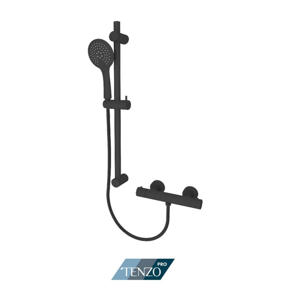 Thermostatic external kit with volume control matte black