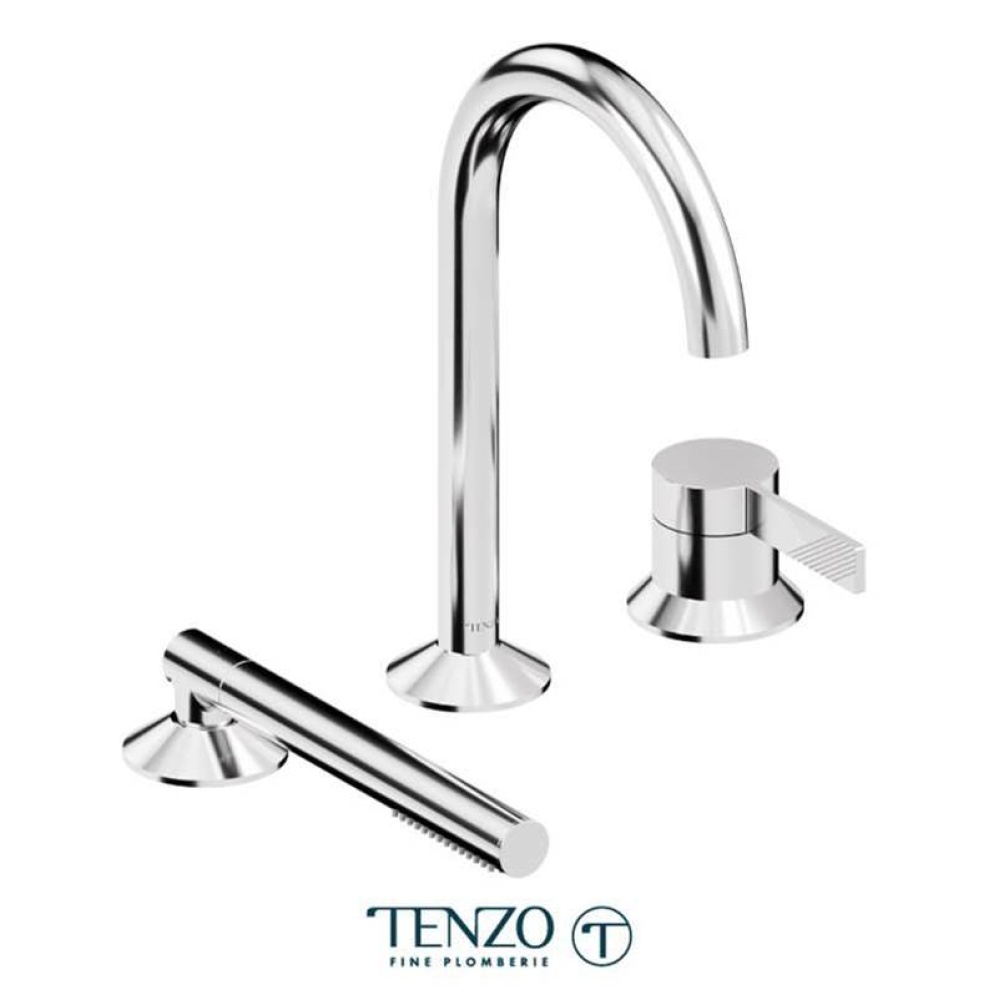 Deck mount 3 pcs tub filler Paloma chrome