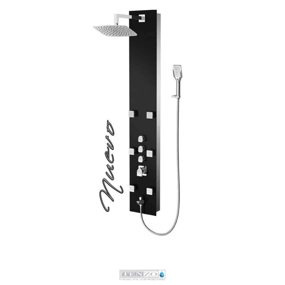 Shower Col. Tempered Glass Nuevo [Sh. Head 6 Jets Hand Shwr] Thermo./Vol. Ctrl Valve #08 Finish