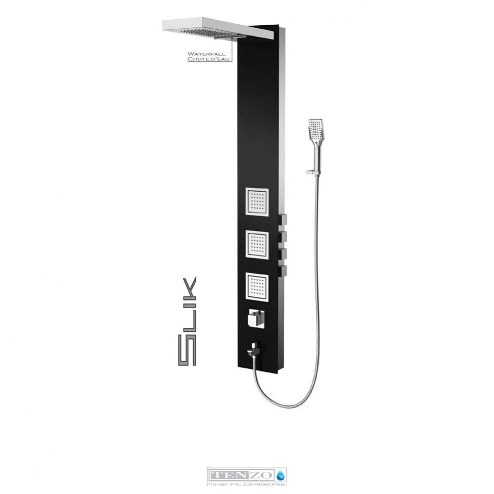 Shower Col. Tempered Glass Slik [Sh. Head 3 Jets Hand Shwr] Thermo./Vol Ctrl Valve #02 Finish