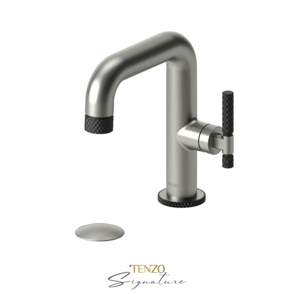 Single hole lavatory faucet with (W/O overflow) drain Bellacio-C brushed nickel/matte black