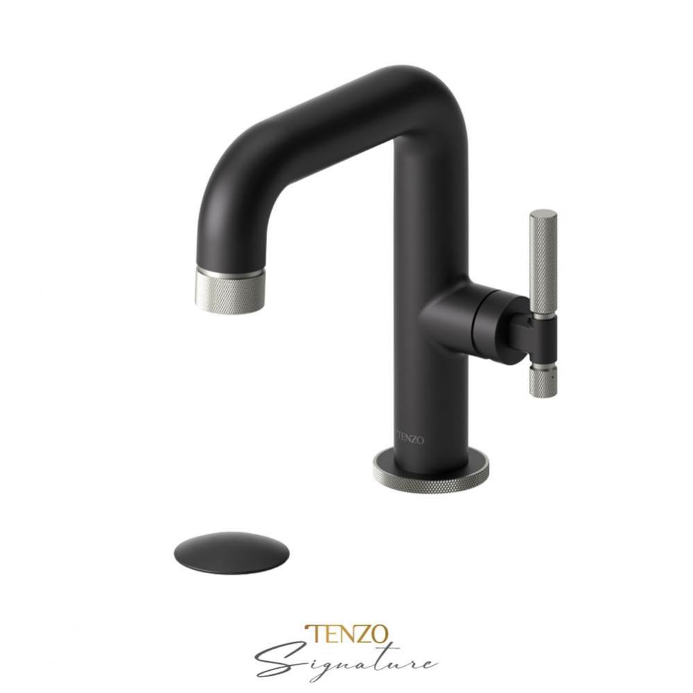 Single hole lavatory faucet with (W/O overflow) drain Bellacio-F matte black/brushed nickel
