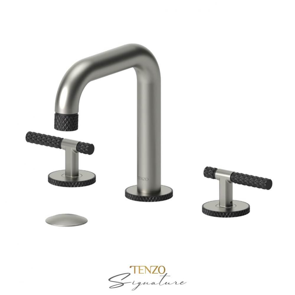 8'' lavatory faucet with (overflow) drain Bellacio-C brushed nickel/matte black
