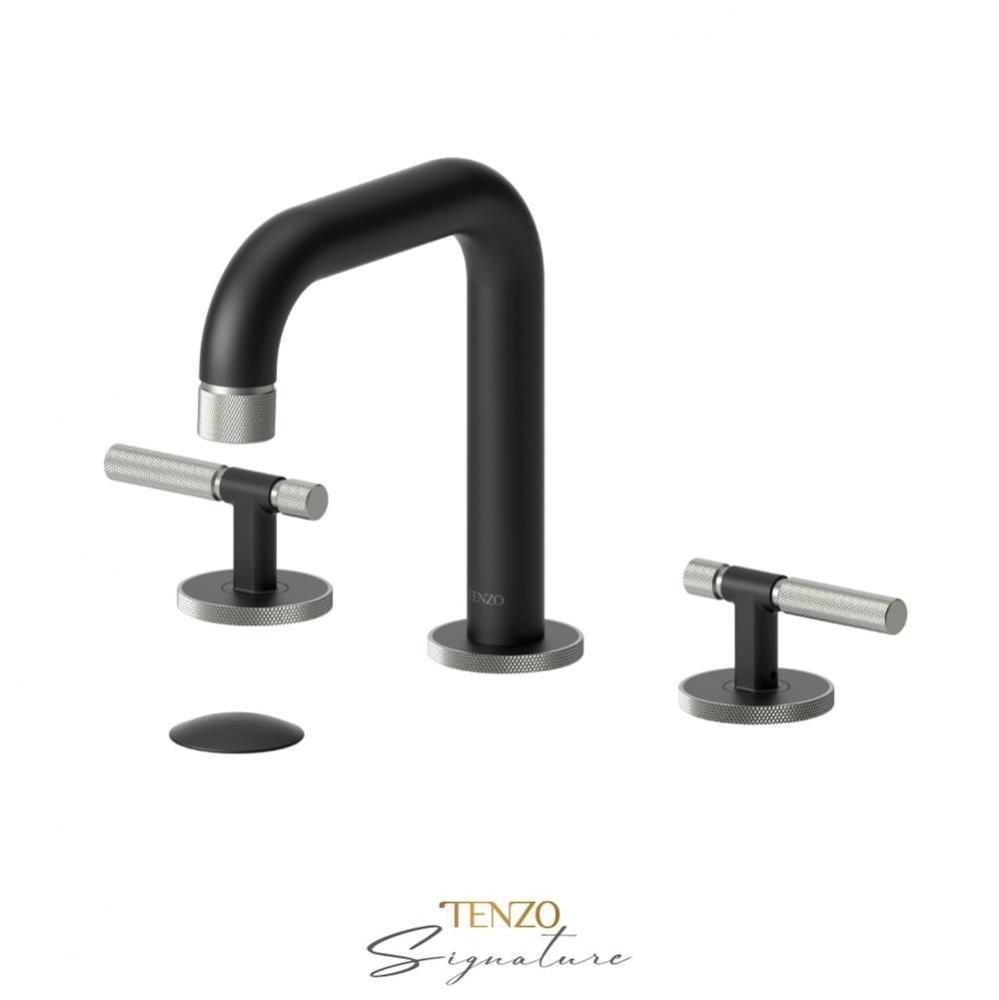 8'' lavatory faucet with (overflow) drain Bellacio-F matte black/brushed nickel