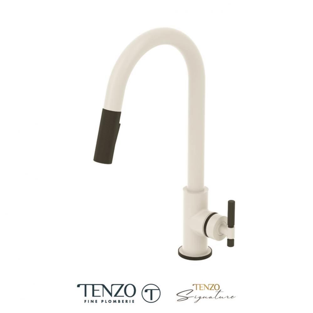 Single-handle kitchen faucet Bellacio with pull-down & 2-Function hand shower matte white / ma