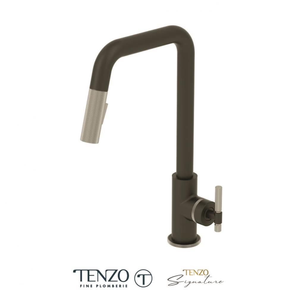 Single-handle kitchen faucet Bellacio with pull-down & 2-Function hand shower matte black / st