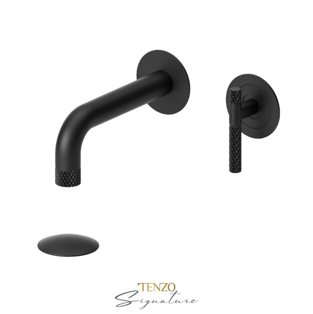 Wall mount lavatory faucet with (W/O overflow) drain Bellacio-C matte black