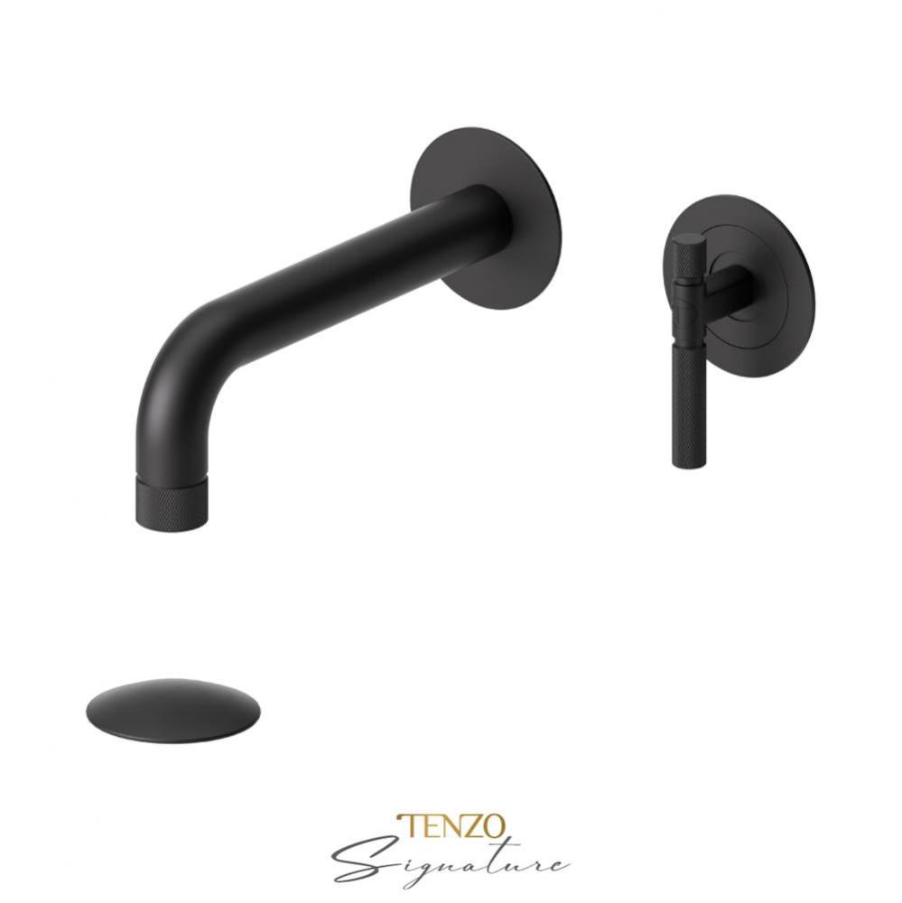 Wall mount lavatory faucet with (W/O overflow) drain Bellacio-F matte black