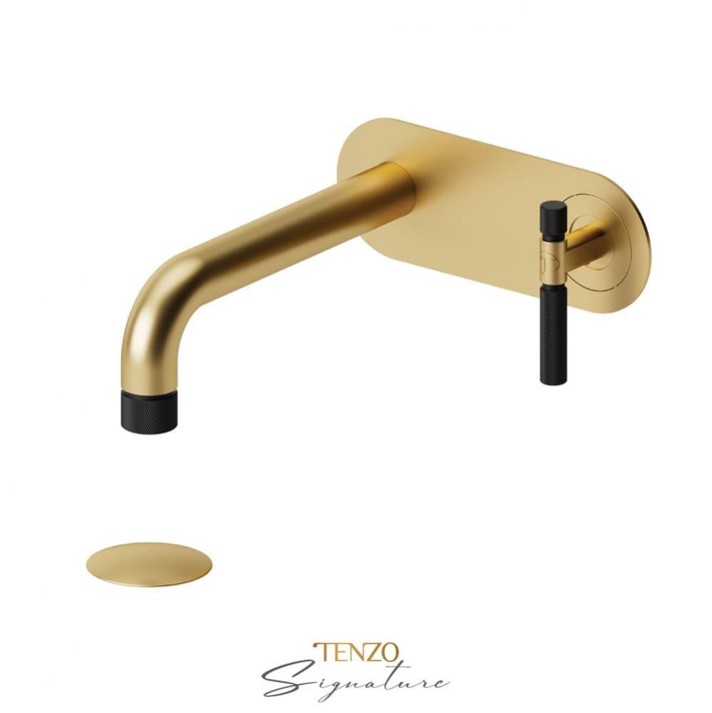 Wall mount lavatory faucet with (W/O overflow) drain Bellacio-F brushed gold/matte black