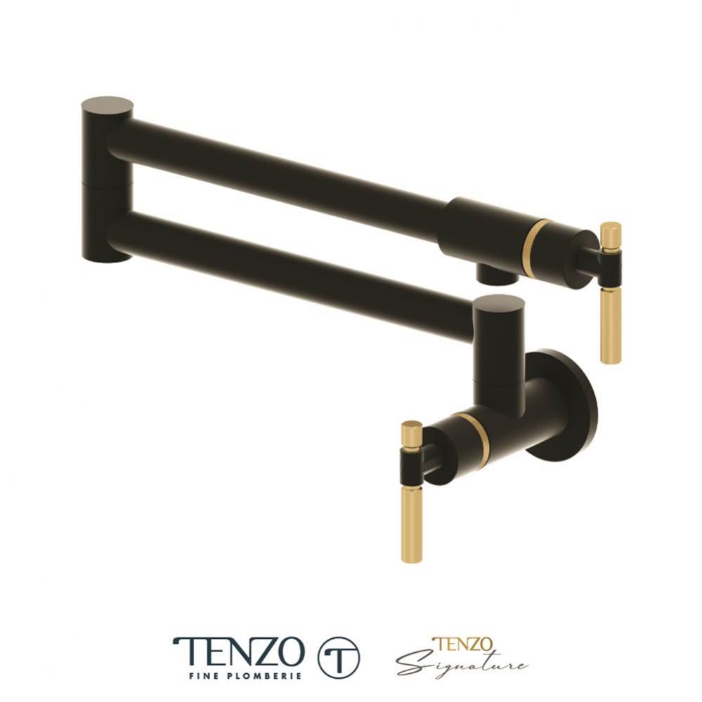 Pot filler faucet Bellacio matte black / brushed gold