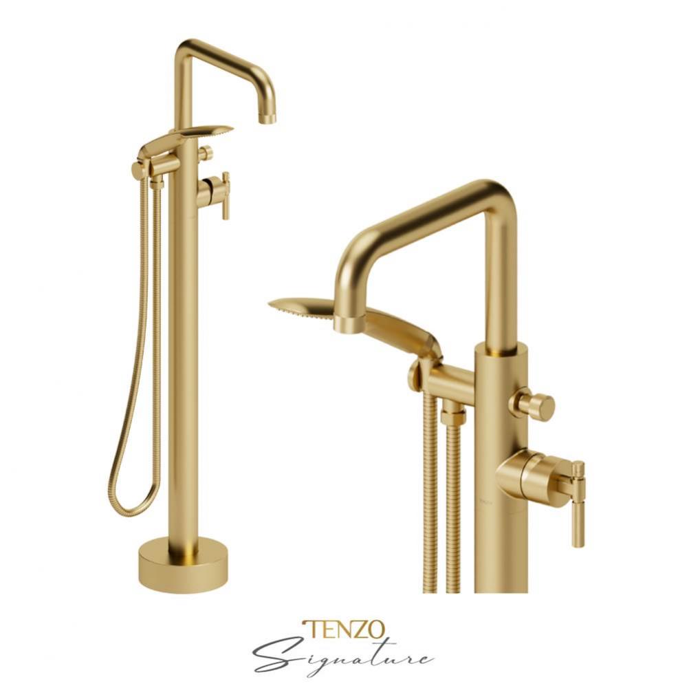 Trim for floor mount tub filler Bellacio-F brushed gold