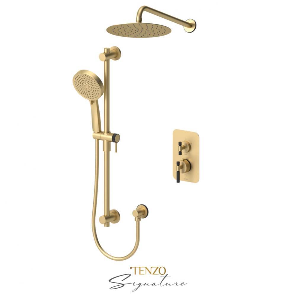 T-Box kit 2 fcts pres bal Bellacio-F brushed gold  / matte black