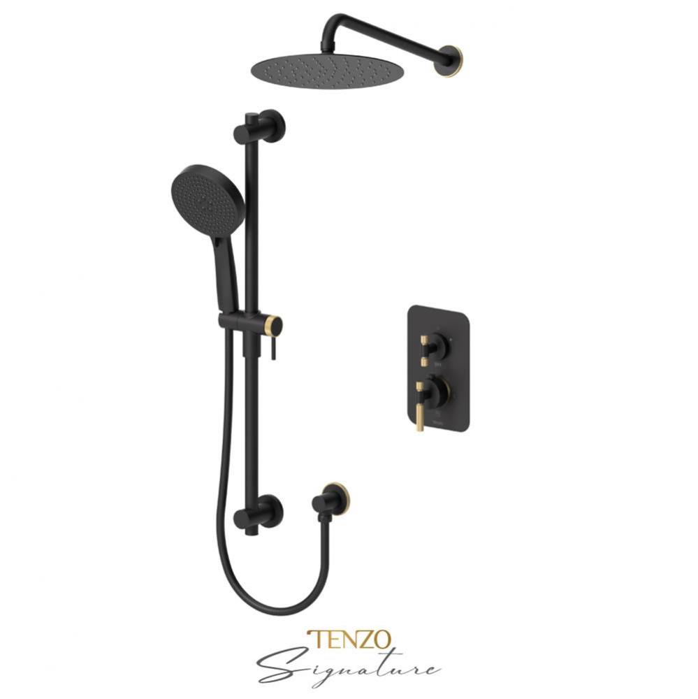 T-Box kit 2 fcts pres bal Bellacio-F matte black / brushed gold