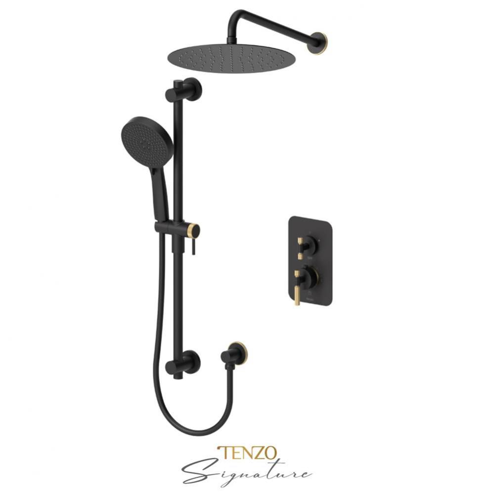 T-Box kit 2 fcts thermo Bellacio-F matte black / brushed gold