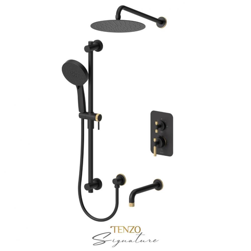 Trim for T-box kit 3 fcts pres bal Bellacio-F matte black / brushed gold