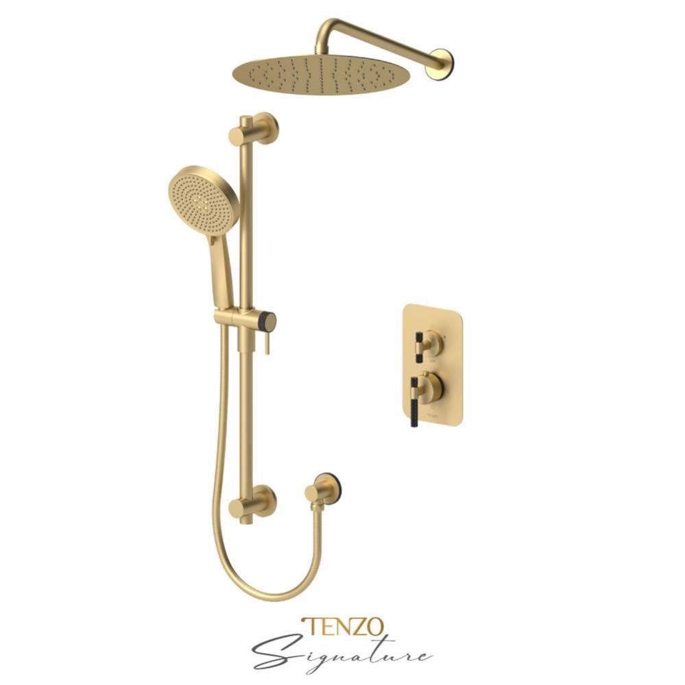 T-Box kit 3 fcts thermo Bellacio-C brushed gold  / matte black