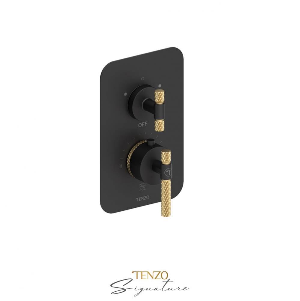 T-Box valve 2 fcts thermo Bellacio-C matte black/brushed gold