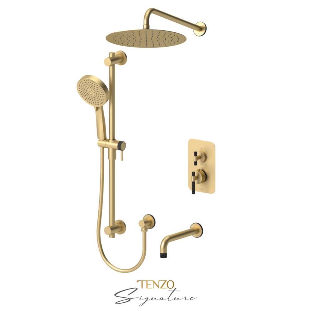 T-Box kit 3 fcts pres bal Bellacio-C brushed gold/matte black