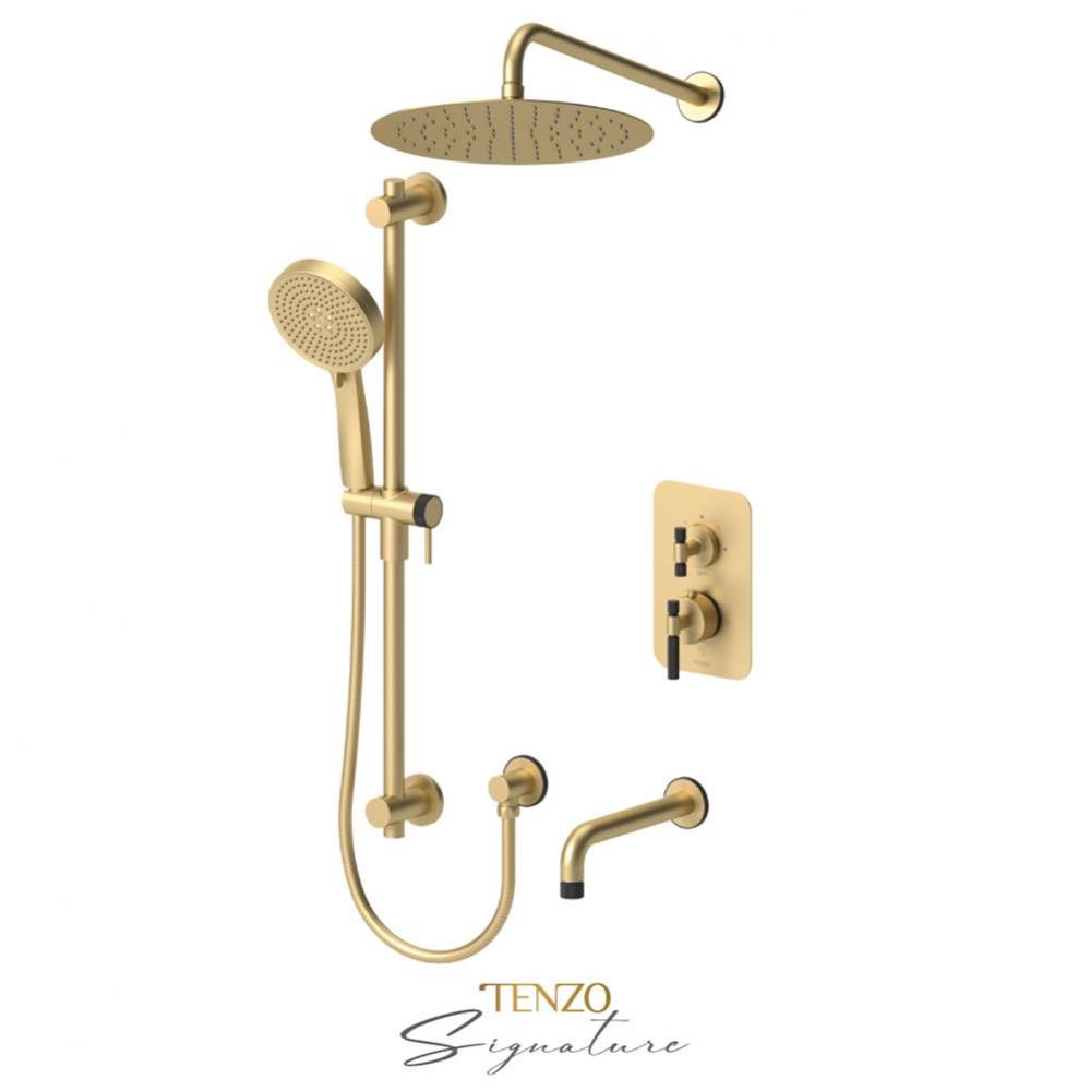 T-Box kit 3 fcts pres bal Bellacio-F brushed gold/matte black