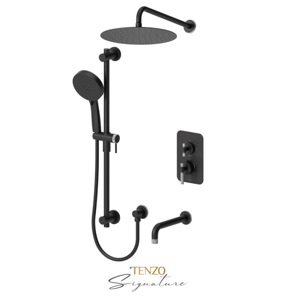 T-Box valve 3 fcts pres bal Bellacio-F matte black/brushed nickel