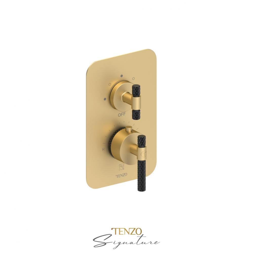 Trim for T-box valve 3 fcts thermo Bellacio-C brushed gold/matte black