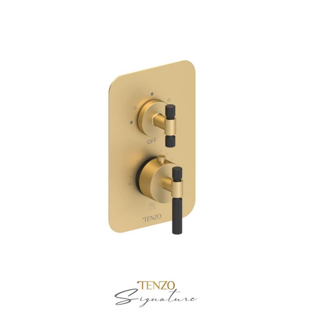 Trim for T-box valve 3 fcts thermo Bellacio-F brushed gold/matte black