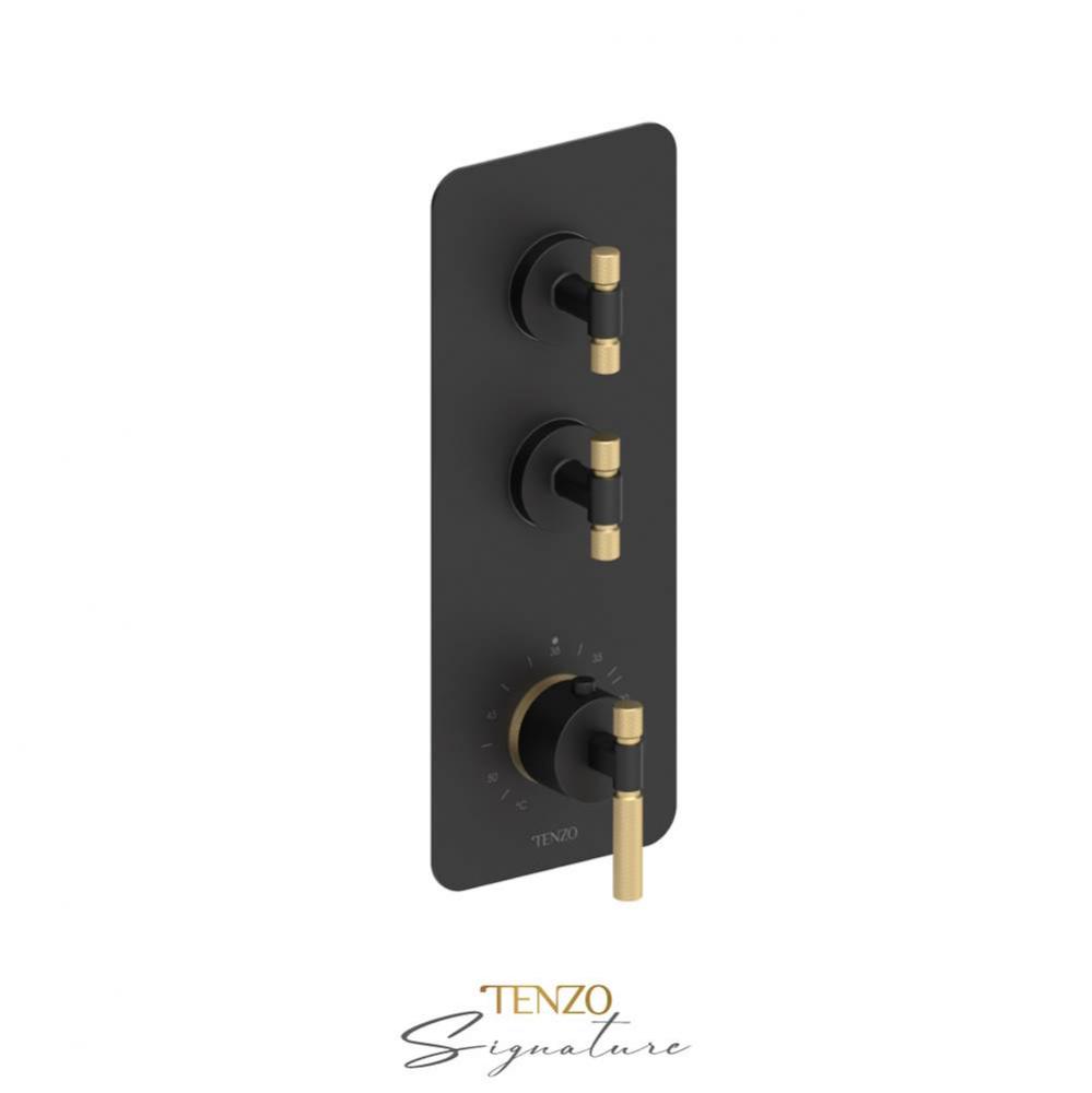 Trim for Extenza valve 2 fcts thermo Bellacio-F matte black/brushed gold