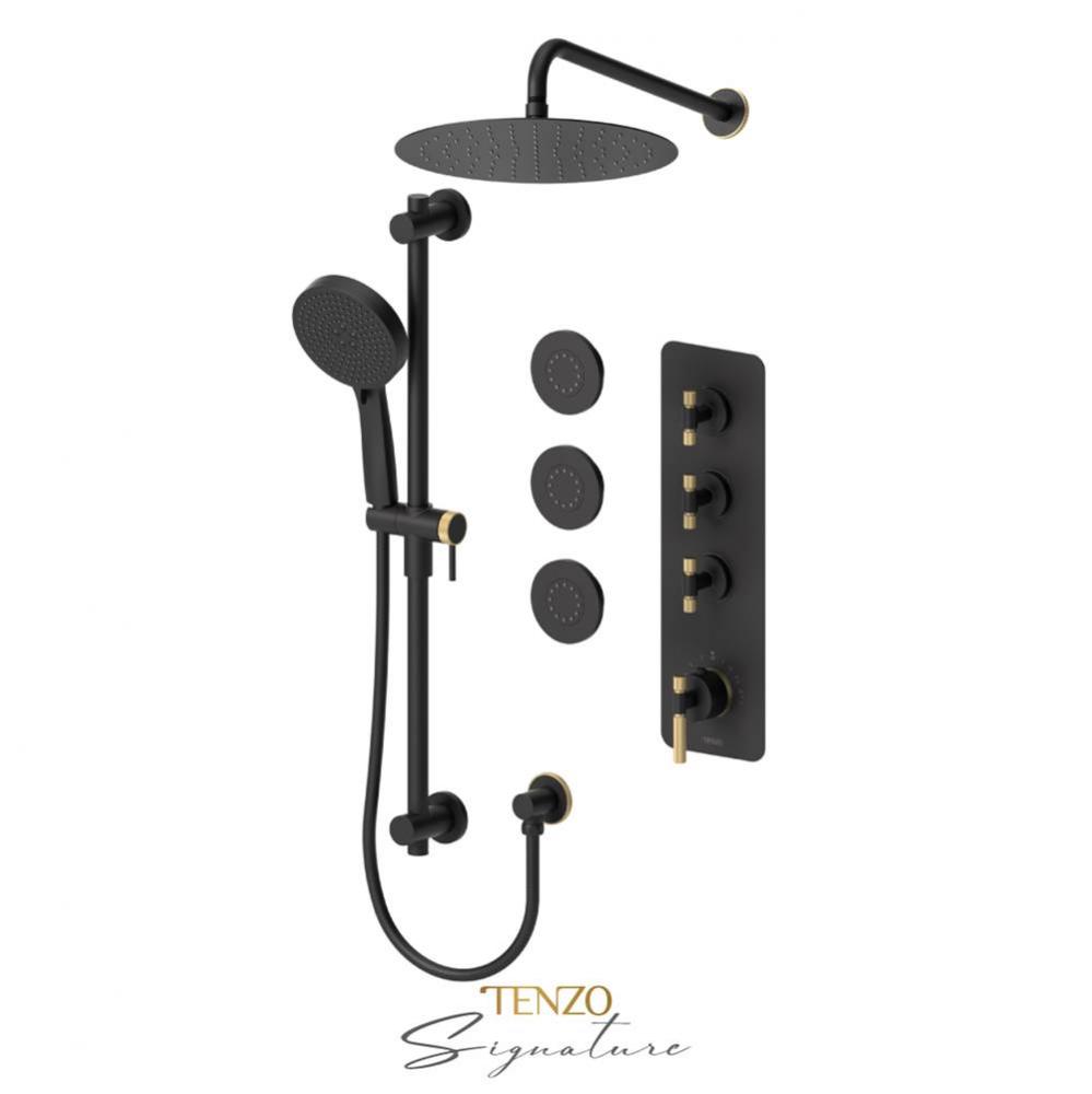 Extenza valve 3 fcts thermo Bellacio-F matte black/brushed gold