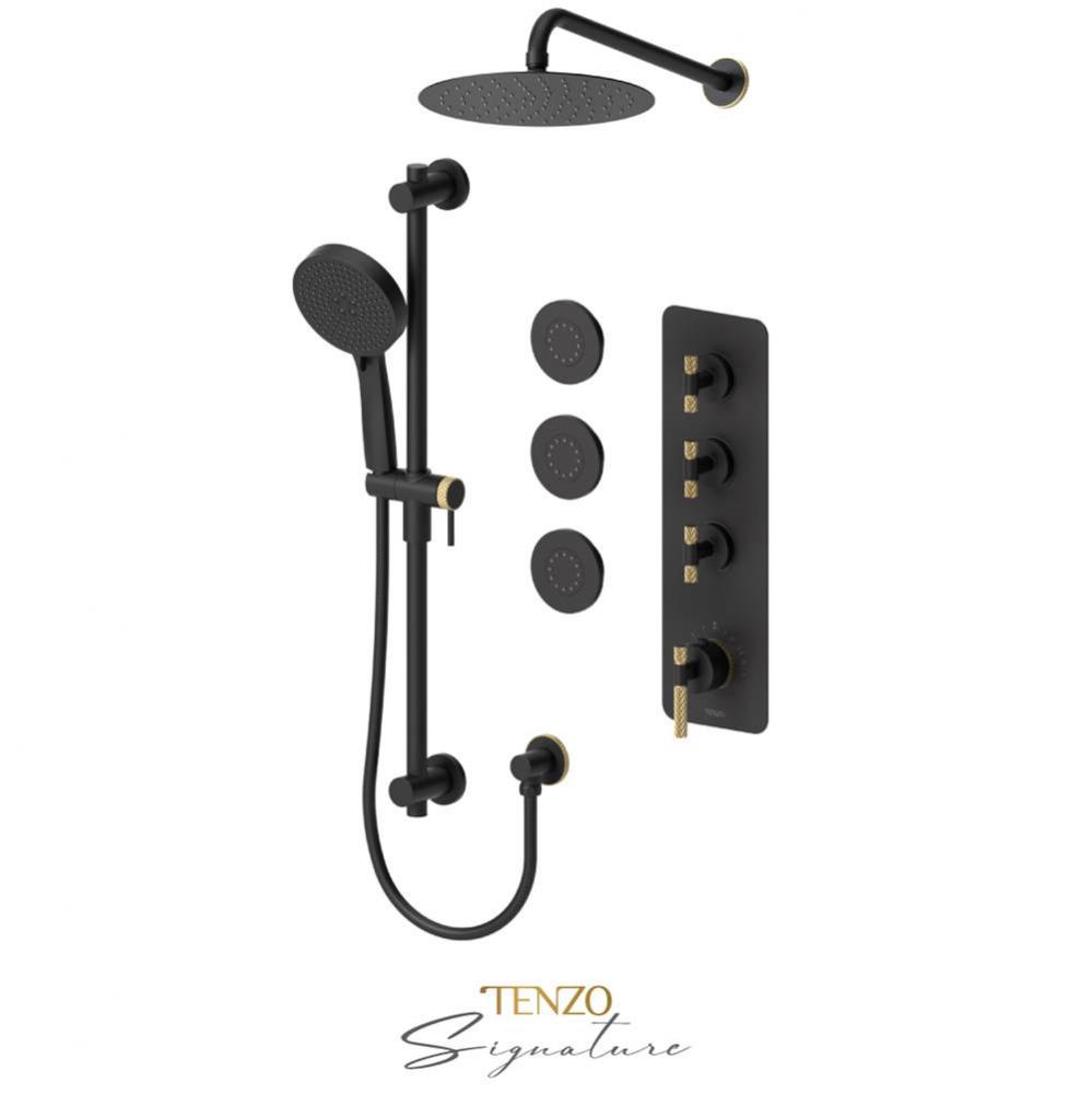 Trim for Extenza kit 3 fcts thermo Bellacio-C matte black / brushed gold