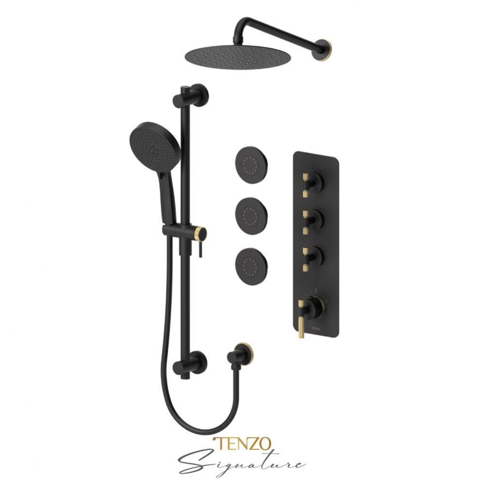 Trim for Extenza kit 3 fcts thermo Bellacio-F matte black / brushed gold