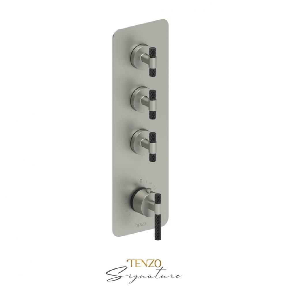 Trim for Extenza valve 3 fcts thermo Bellacio-C brushed nickel/matte black