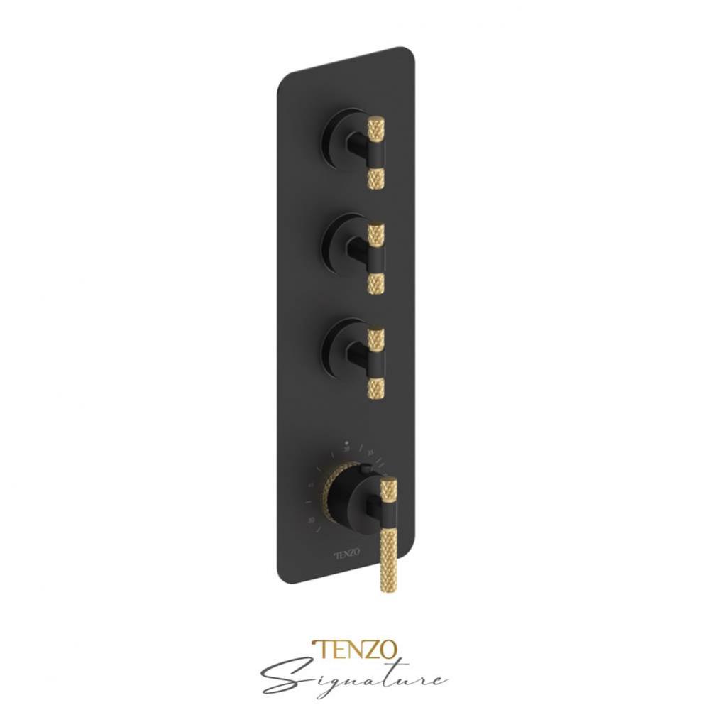Extenza valve 3 fcts thermo Bellacio-C matte black/brushed gold