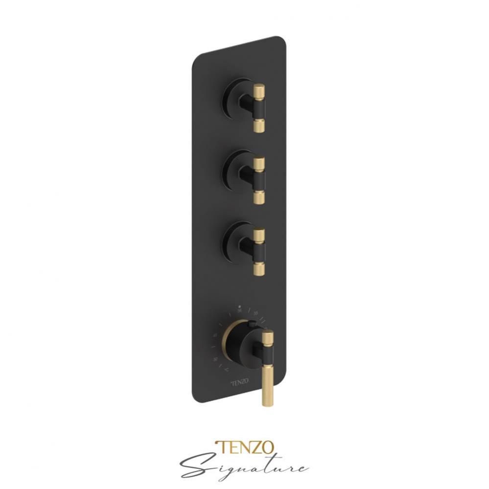 Trim for Extenza valve 3 fcts thermo Bellacio-F matte black/brushed gold