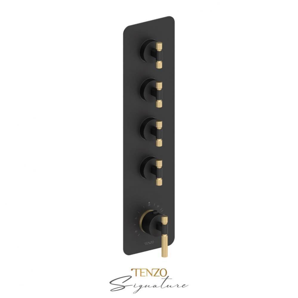 Extenza valve 4 fcts thermo Bellacio-F matte black/brushed gold