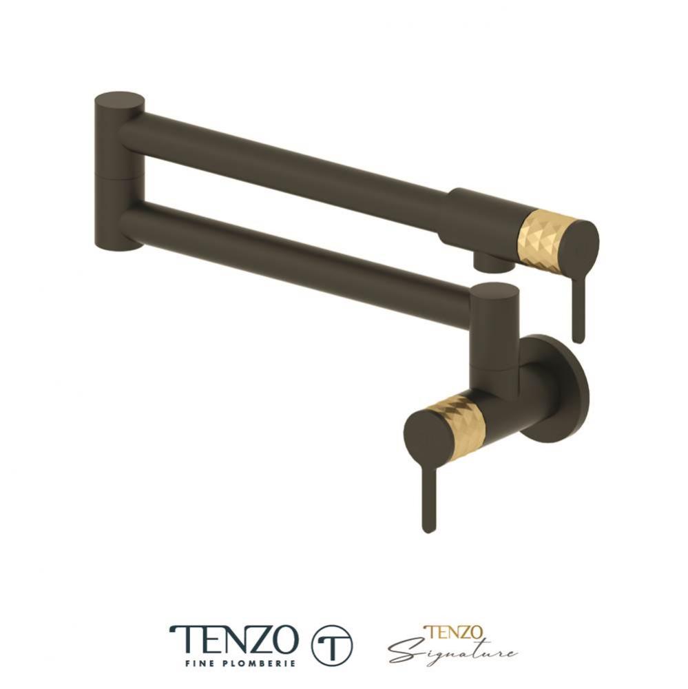 Pot filler faucet Calozy matte black / brushed gold