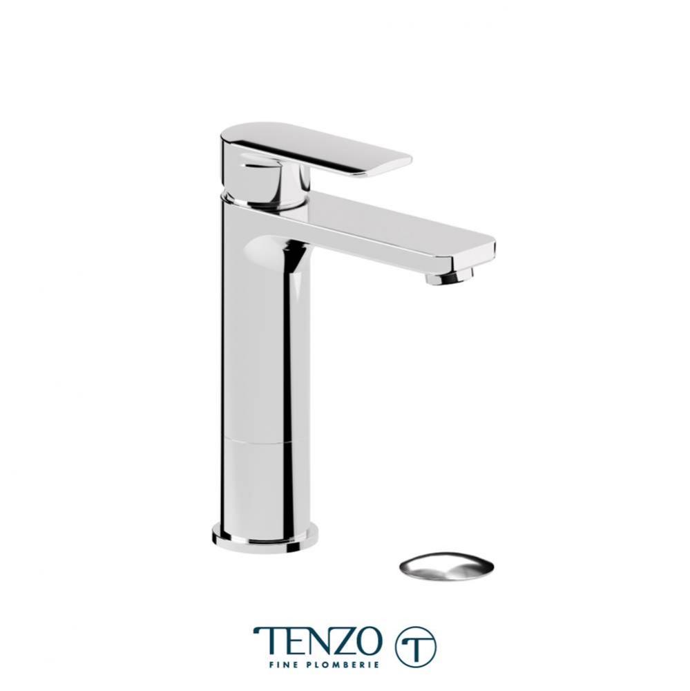 Delano single hole tall lavatory faucet chrome with (overflow) drain