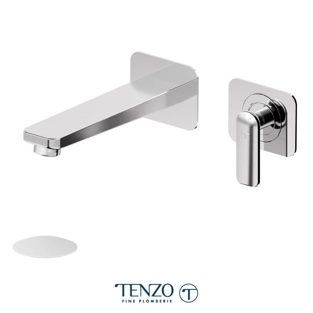 Trim for Delano wall mount lavatory faucet 2 finishing plates chrome with  W/O (overflow) drain