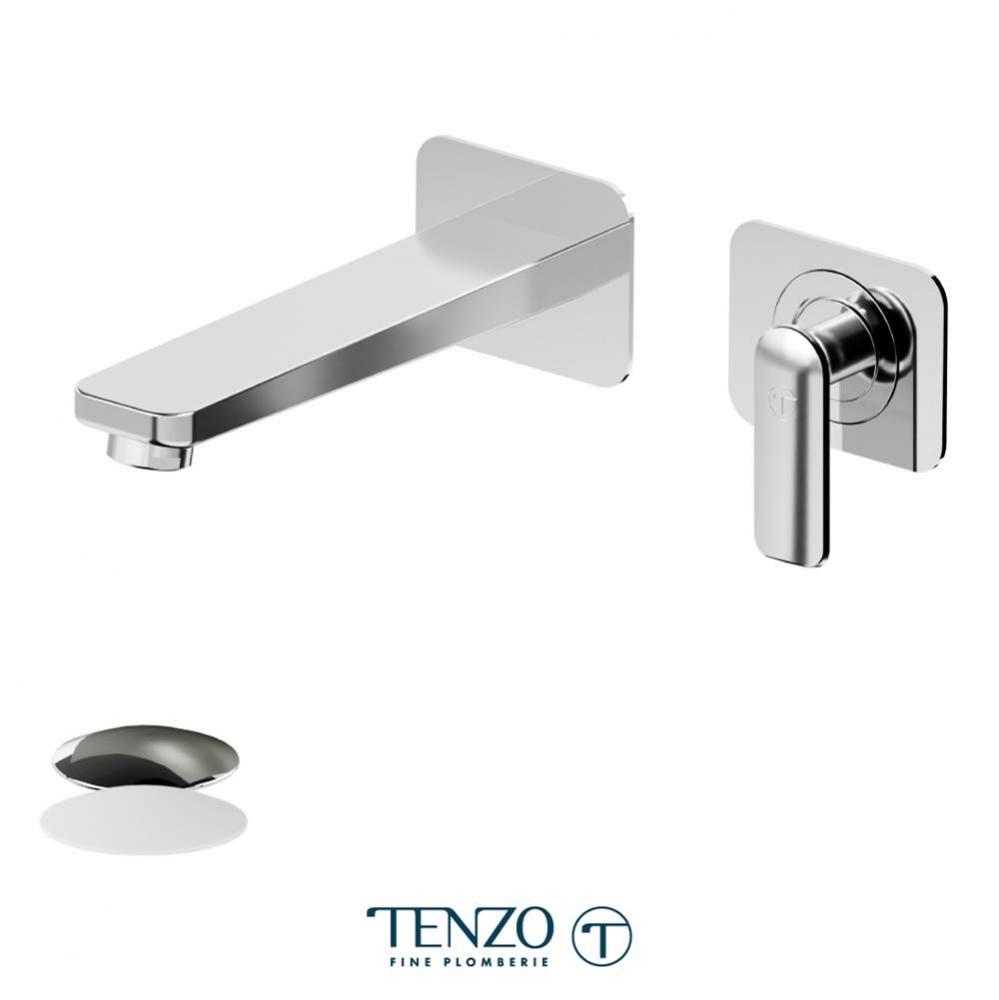 Trim for Delano wall mount lavatory faucet 2 finishing plates chrome with  W/O (overflow) drain